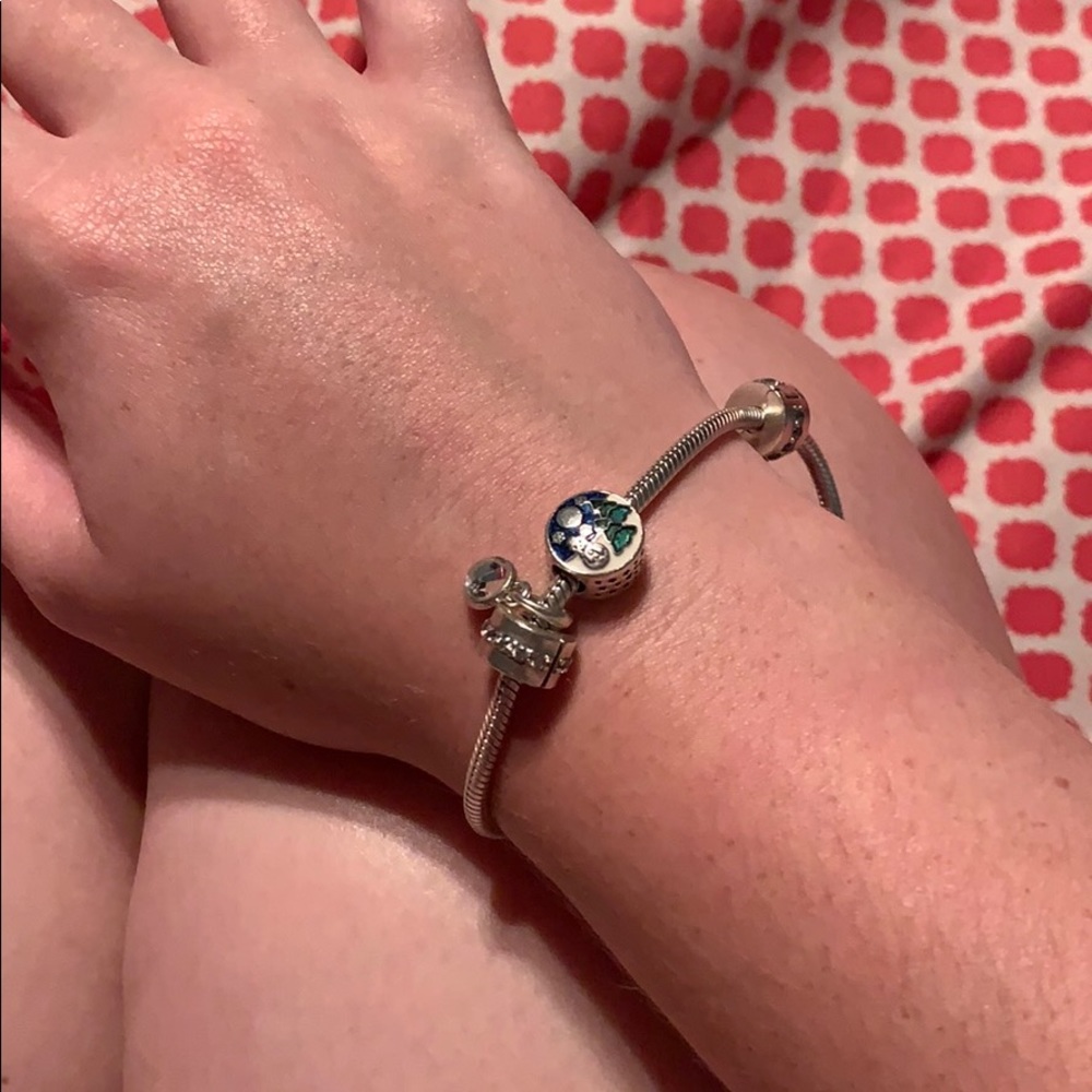 Pandora bracelet with 2 charms